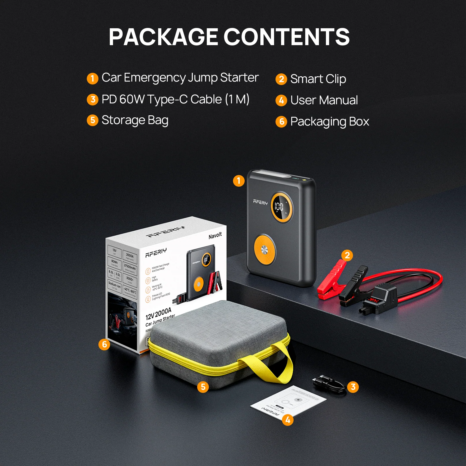 AFERIY GK03 Car Jump Starter 2000A 12V - Image 9
