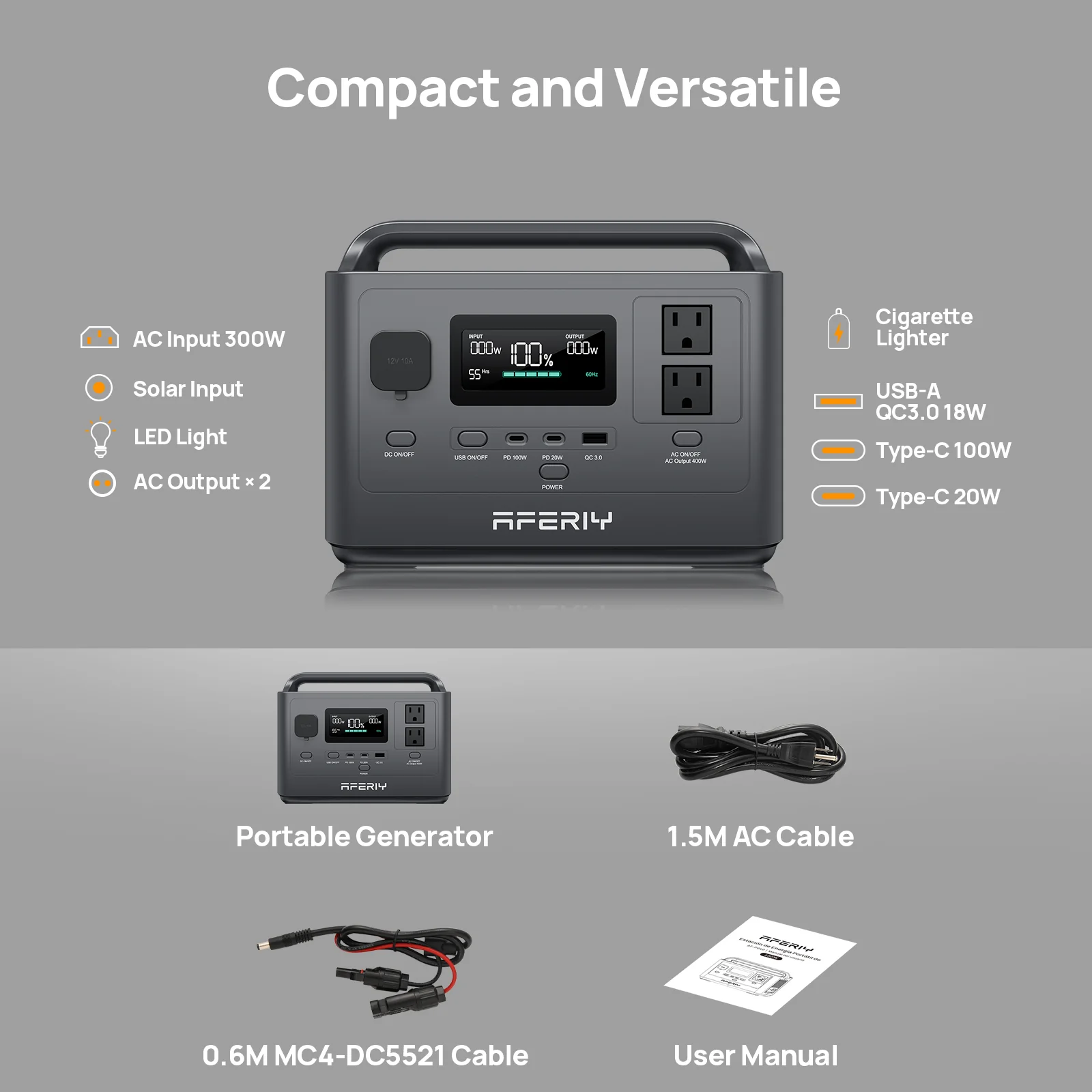 AFERIY P040 Portable Power Station | 400W 256Wh - Image 8