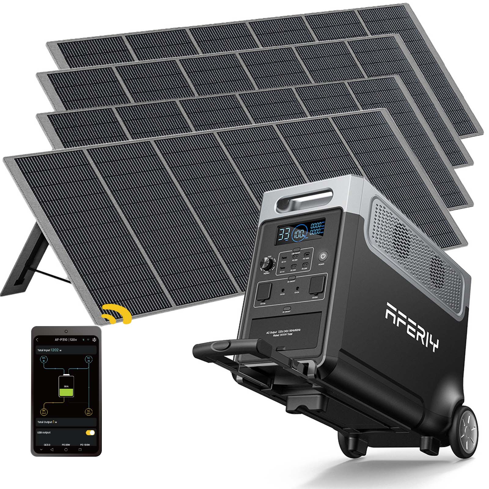 AFERIY P310 3600W Solar Generator Kit - Image 4