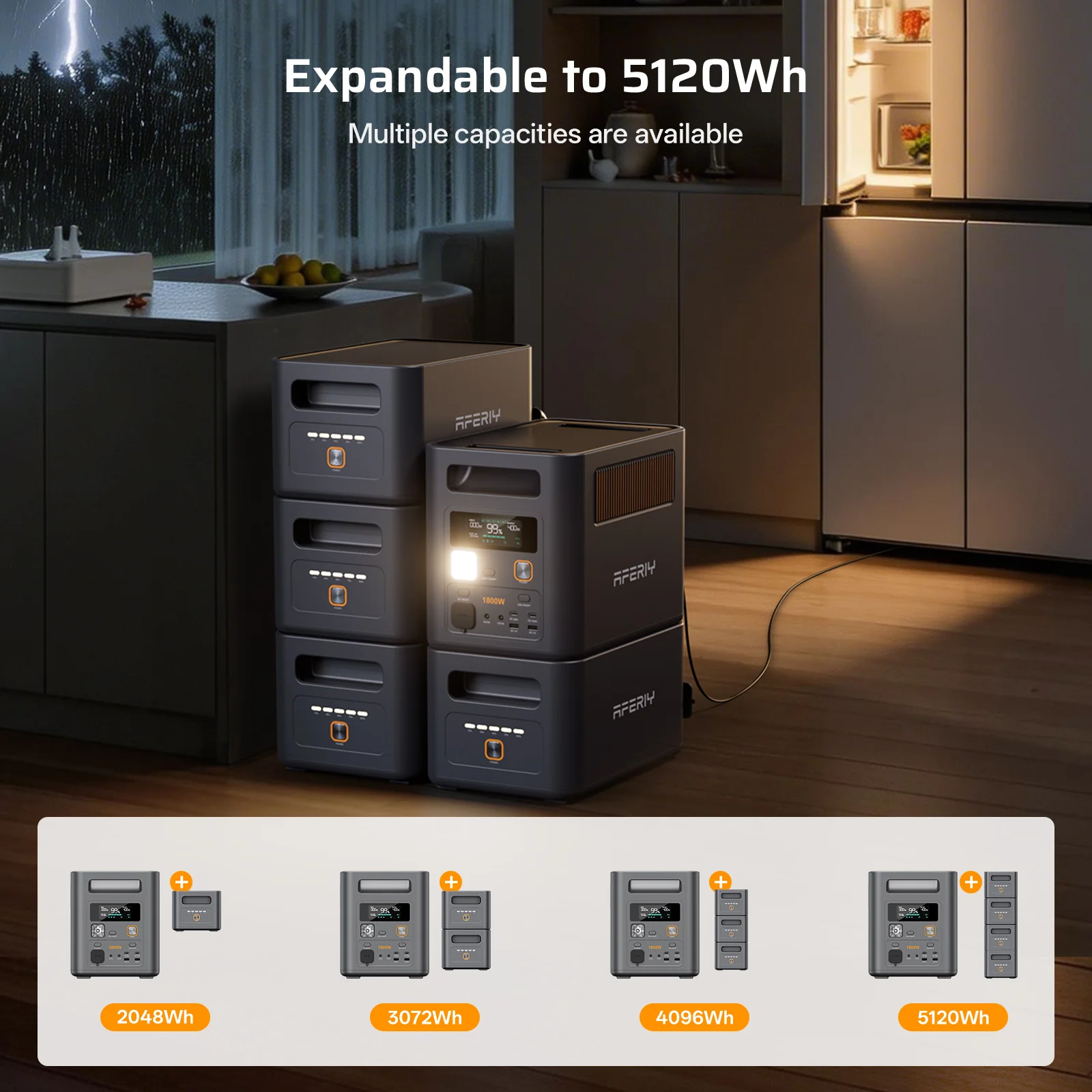 AFERIY P180 Pro Portable Power Station with Expandable Capacity 1800W 1024Wh - Image 5